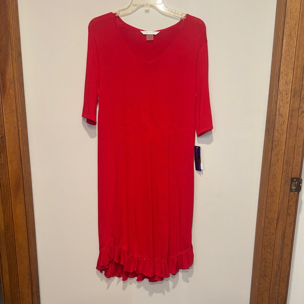 Peter Nygard NWT Size M Vibrant Red V-Neck Dress